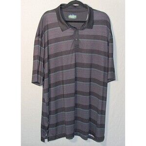 Ben Hogan Performance Polo Golf Shirt Black and Gray Stripes 3XL Pre-Owned